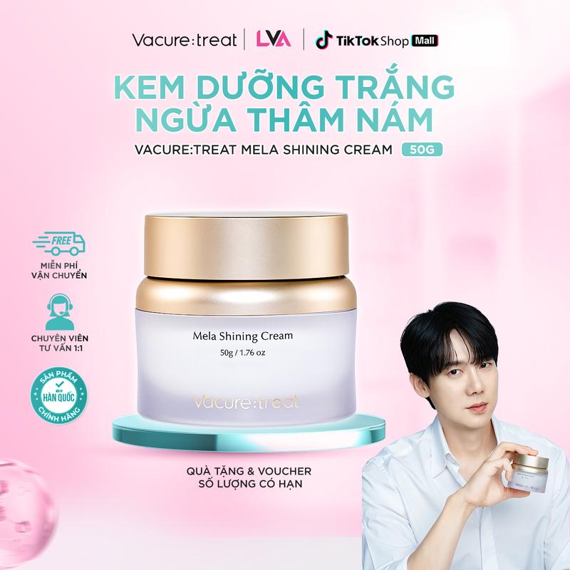   Tặng kem dưỡng mắt  Kem Mela Dưỡng Sáng Hỗ Trợ Mờ Thâm Nám Vacure:treat Mela Shining Cream 50g 
