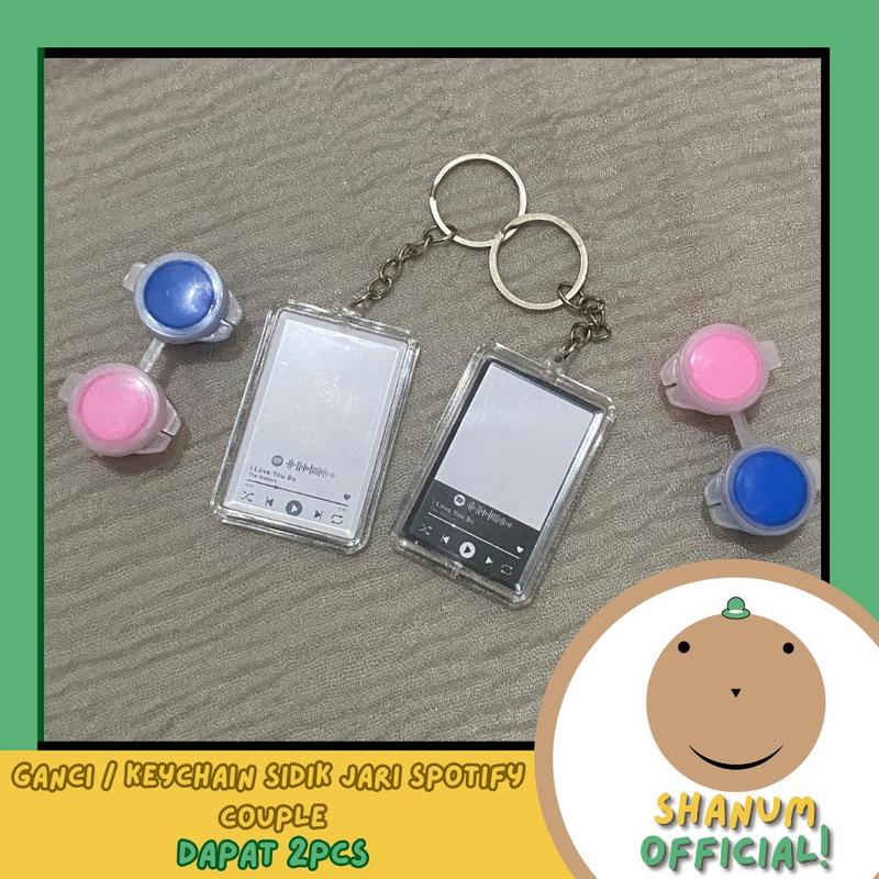 NEW - Ganci Spotify Polos Free Cat / Gantungan Kunci Sidik Jari / Keychain Couple Lucu (DAPAT 2PCS) Akrilik 0