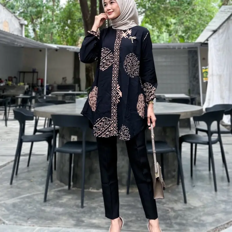 BLOUSE NAJAH BAHAN RAYON TEBAL UKURAN L, XL, XXL BLOUSE MUSLIM CANTIK. Kancing Kerah Basic 1