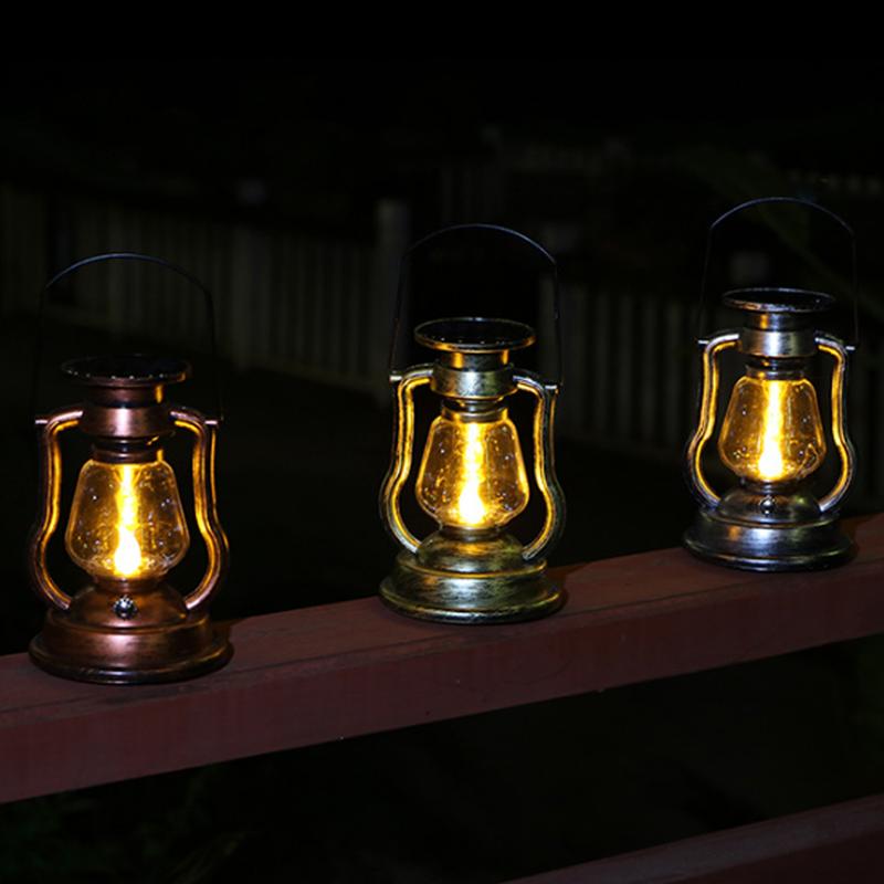 LED Solar Light,Retro Kerosene Lamp,Solar Powered Candle Hanging Light,Outdoor Portable Lantern Light,Camping Light,Courtyard Garden Decor Decoration Sunlight for Patio 2