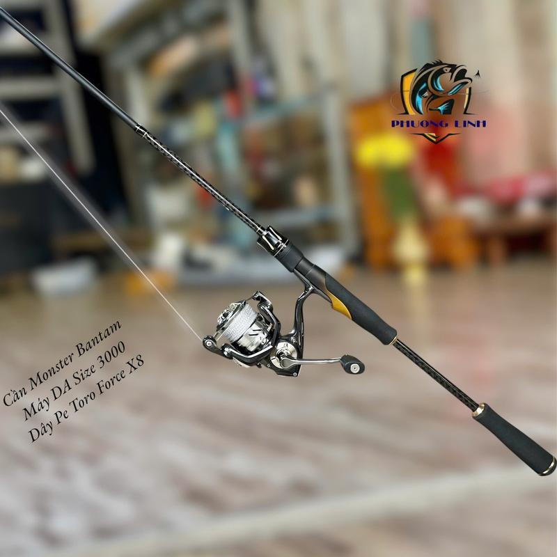 [combo Lure đứng] Cần câu monster Bantam + Máy Deukio DA 3000 II + Dây Pe Toro Force X8 dài 100 mét