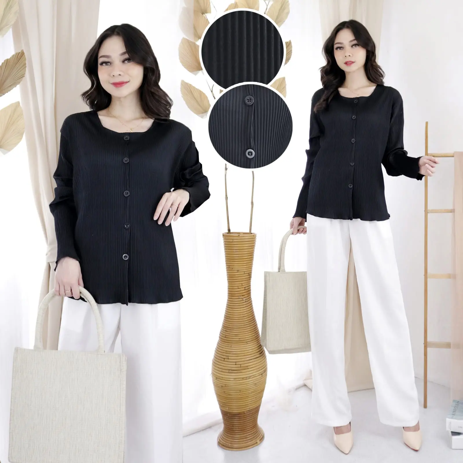 Blouse Plisket Azura Korean Atasan Wanita Casual
