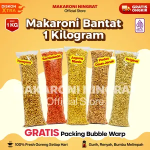 1 BALL MAKARONI BANTAT KILOAN 1KG RASA PEDAS DAUN JERUK, JAGUNG MANIS, ORIGINAL, SAMBALADO, TOMYAM MURAH HALAL