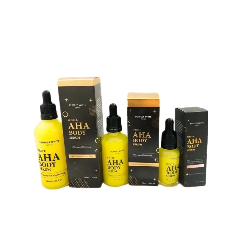 PERFECT WHITE AHA Body Serum Whitening and Moisturizing 20ml | 50ml | 100ml | Serum Pemutih Badan | AHA Body Serum Bleaching | Body Bleaching | Body Serum | Pemutih Badan DC 0