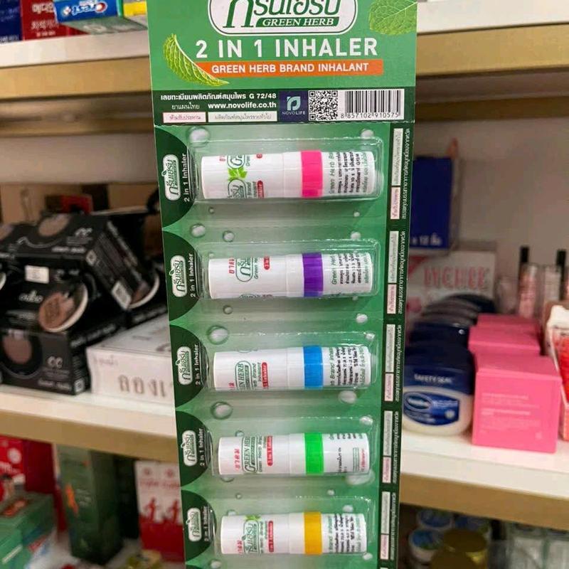 1 ống hít thông mũi 2 đầu green herb thái lan - Dầu gió thái lan