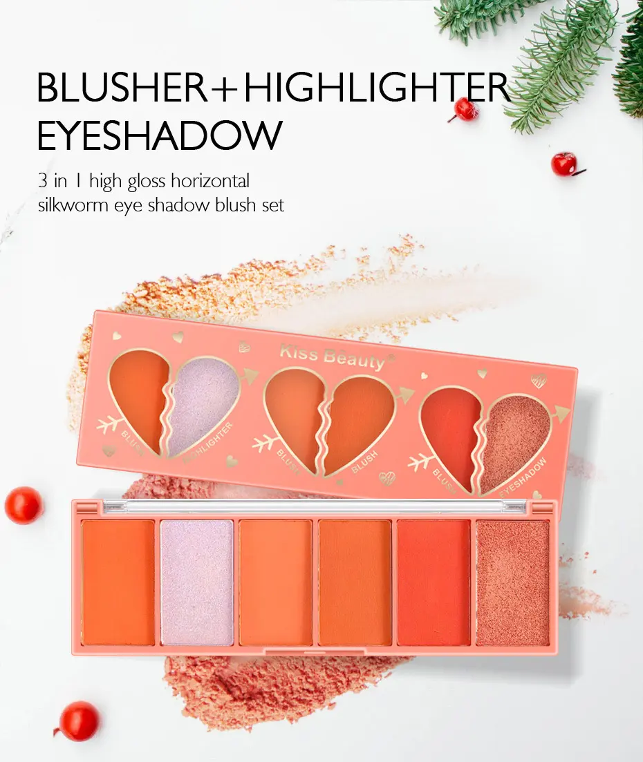 3 in 1 Blusher suit Blusher & Highlighter & Eyeshadow Makeup Pallet