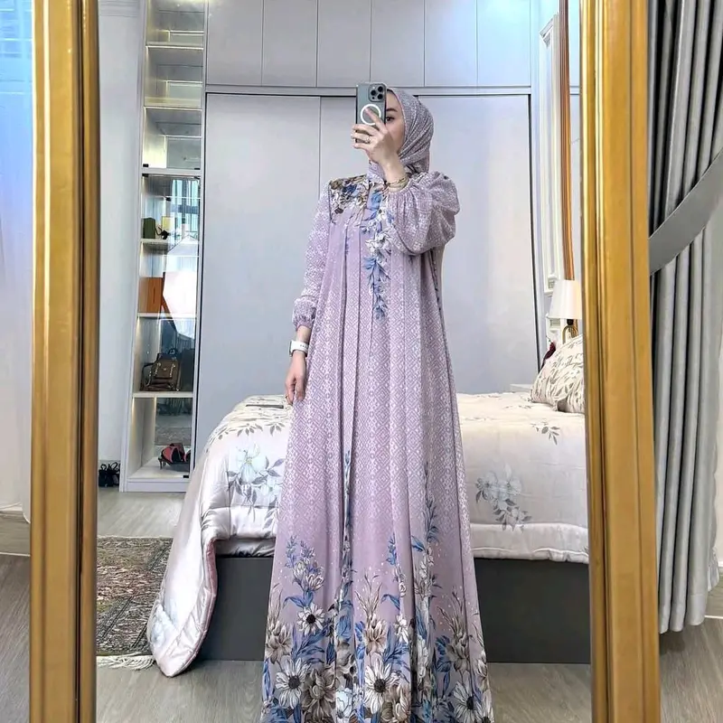 Gamis set hijab arsyila gamis wanita dress mewah busui friendly gamis elegan setelan hijab gamis wanita Panjang rayon Diamond gamis Motif Muslim Rayon Nyaman 4