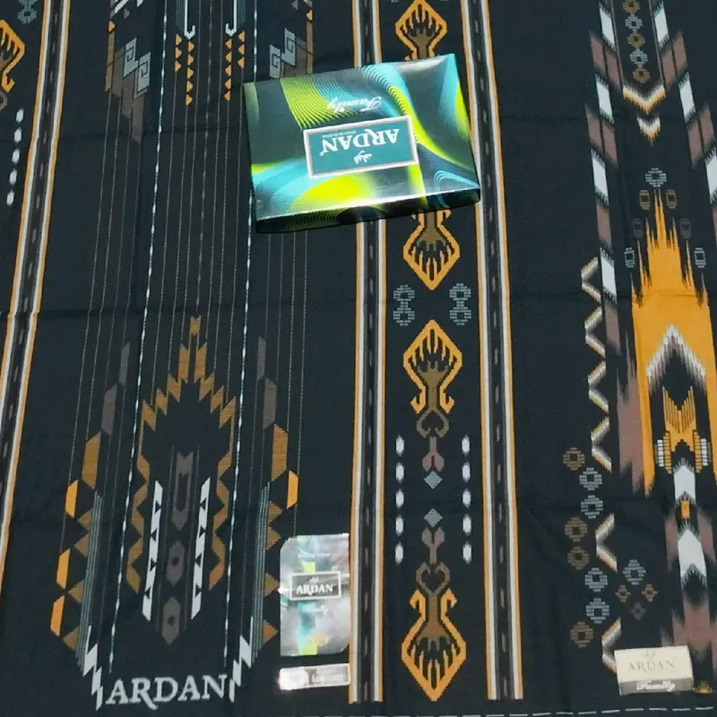Sarung Ardan Family Gold Quality Terbaru untuk Pria Muslim Dewasa - Hitam printing 5