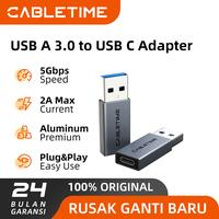 Gambar CABLETIME OTG USB C to USB A 3.0 Adapter Converter Fast Charging Data Transfer - CP73 black dari CABLETIME Jakarta Kota Administrasi Jakarta Barat 2 Tokopedia