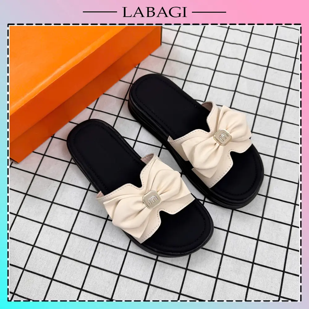 Dép Lê Nữ Chữ H Đính Nơ Xinh Đẹp, Đế Cao 5cm Dễ Đi, Dễ Phối Đồ GL12