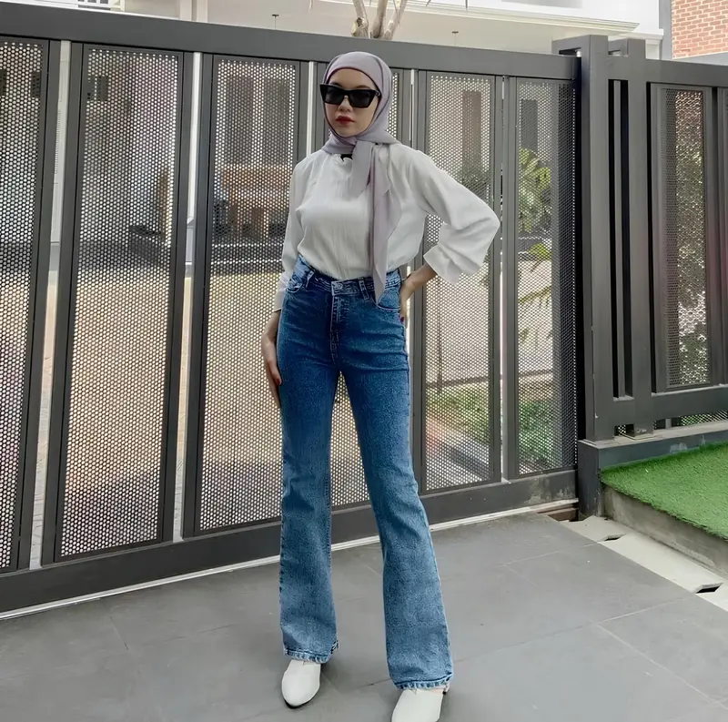 High Waist Jeans Cutbray Loose Celana Cutbray Jeans Wanita Melar Panjang Polos Cewek Dewasa 6