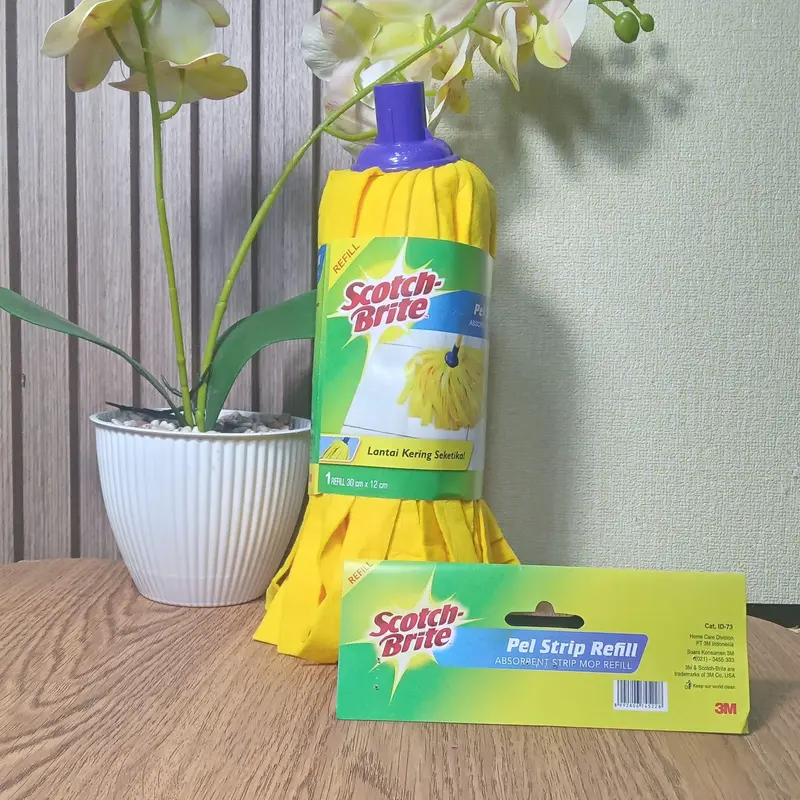 STRIP KUNING SCOTCH BRITE REFFIL ID 73 Microfiber Lantai Mop   tanpa ember pel Gagang 2