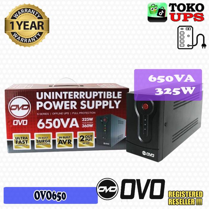 Gambar UPS 650VA 325W Paling Murah OVO 650VA 325W AVR Auto Restart Simulated Sinewave Genarator Compatible dari TokoUPS Kota Administrasi Jakarta Pusat Tokopedia
