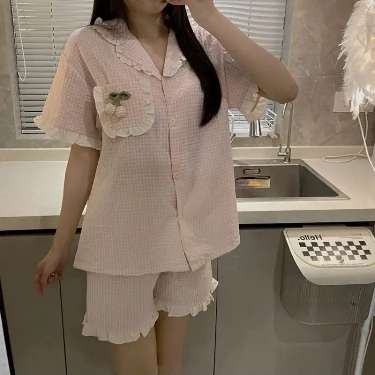 Piyama bunga klasik banyak motif Panjang 7