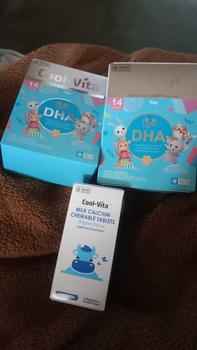 Product Review of [EXCLUSIVE YUXI] 2 Box Coolvita DHA Gummy Buah Mix Apel, Mangga, dan Jeruk (Total 28 Gummy) + 1 Botol Calcium Chewable (Total 30 Tablet) | Suplemen Anak (Mulai 3 Tahun) dan Dewasa | Dukung Tumbuh Kembang Otak, Tulang & Gigi Secara Optimal from D**i R**u 1