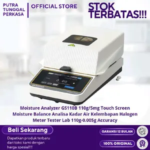 Moisture Analyzer GS110B 110g/5mg Touch Screen Moisture Balance Analisa Kadar Air Kelembapan Halogen Meter Tester Lab 110g-0.005g Accuracy