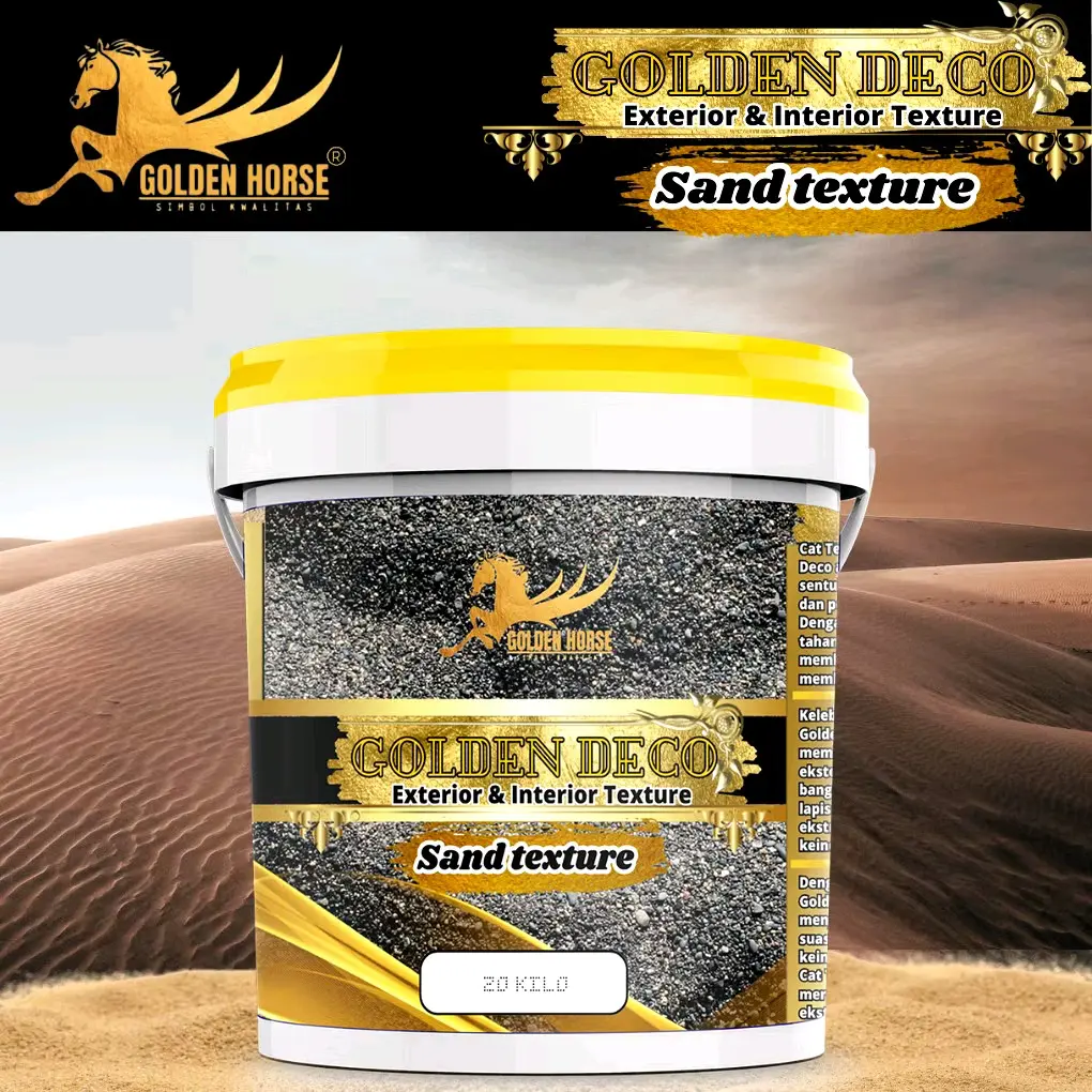 wallpaper & dekorasi dinding Cat Dinding Golden Deco Tekstur Pasir Halus 20 Kilo kat tahan lembap
