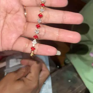 Gelang titanium ruby ​​cantik\gelang mewah ringan anti karat tidak luntur