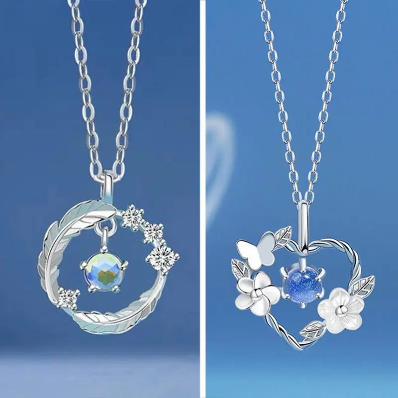 Vòng Cổ Hình Lông Vũ, Thời Trang Hàn Quốc, Vòng Cổ Cô Gái Trái Tim Hoa, Tình Yêu Thời Trang, 1 Chiếc, D2R8 0