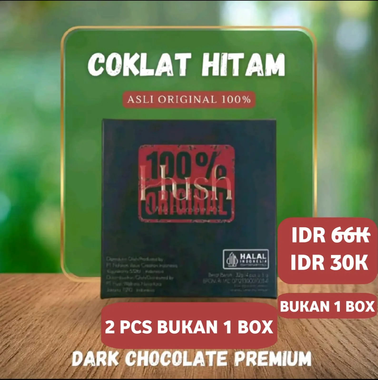 Coklat Hitam Premium H-u-s-h 2 PCS BUKAN 1 BOX Kualitas Terbaik untuk Pengalaman Nikmat Anda