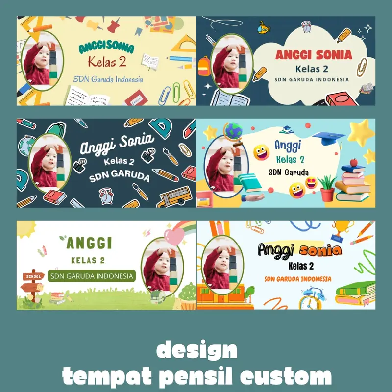 Tempat pensil custom nama dan foto, bisa request tema dan karakter 4