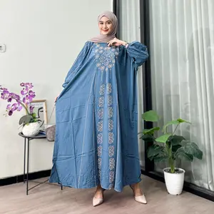 ( BISA COD ) Hadir gamis kaftan NAHLA  dengan menggunakan bahan rayon GRIED A tebel lebut halus adem