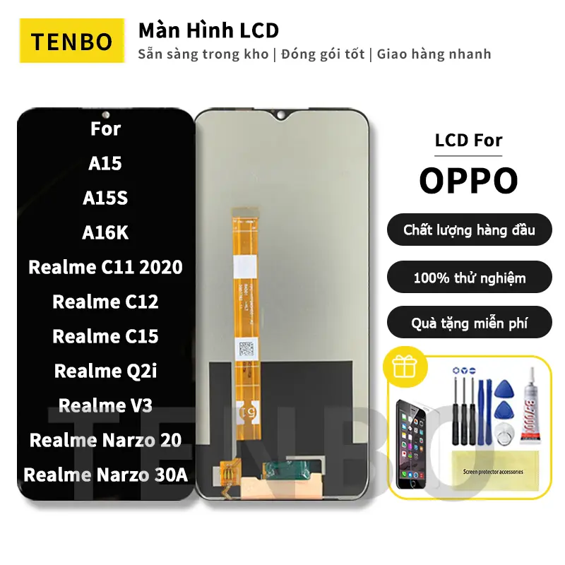 Thay thế màn hình hiển thị LCD, dành cho Oppo A15, A15s, A16K, Realme C11 2020, C12, C15, Q2i, V3, Narzo 20, 30A