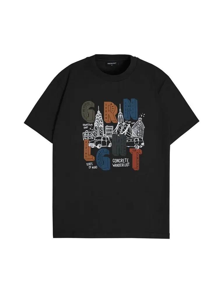 Greenlight Men's T-Shirt Short Sleeve Regular Fit Cotton Landmark H071024 & H081024