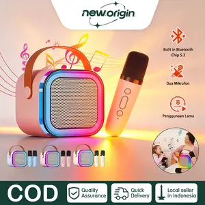 K12 Speaker Bluetooth Karaoke With 2Mic 3D Stereo Mini Bluetooth Speaker Set Full bass Karaoke