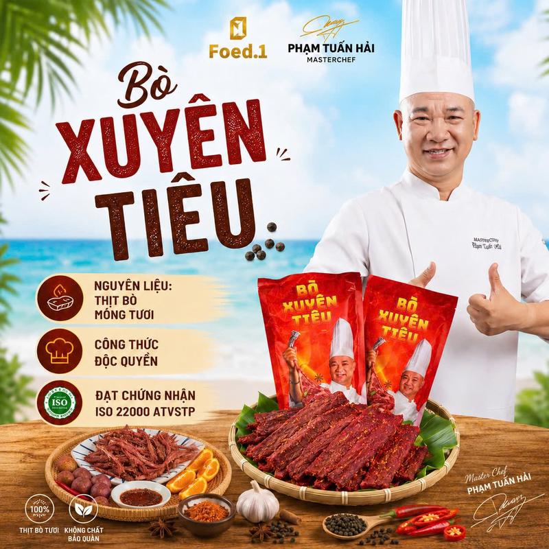 Bò Xuyên Tiêu Sấy Dẻo Bếp Chef Hải (200g) - MasterChef Phạm Tuấn Hải