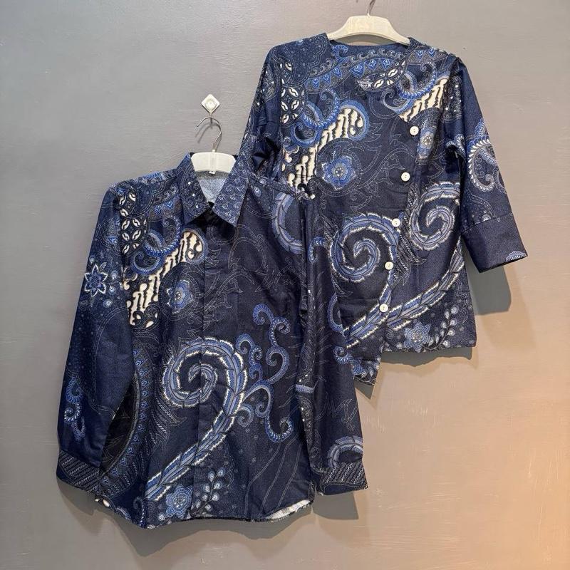 Baju Kerja Wanita Modern Simpel Atasan Clemira 7/8cm Dewasa Cewe Top Casual-Katun,Panjang,Oversize,Basik,Hitam,Shakila 7