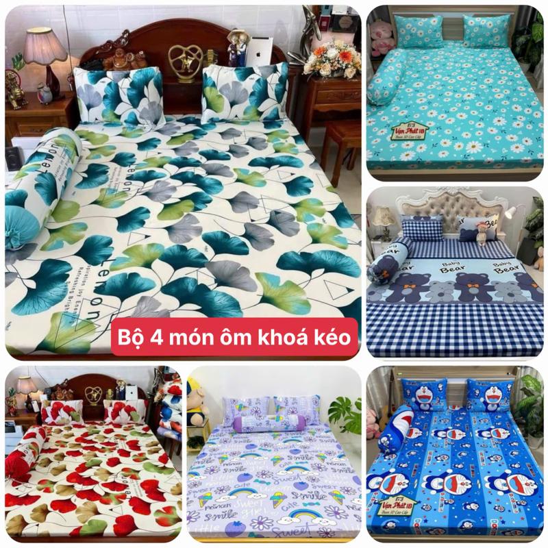 freeship Bộ 4 Món Ga Thun Áo Ôm Khoá Kéo Dành Cho Nệm Dưới 15cm Chất Liệu Thun Lạnh Thoáng Mát Nhiều Màu Sắc Phù Hợp Mọi Thời Tiết
