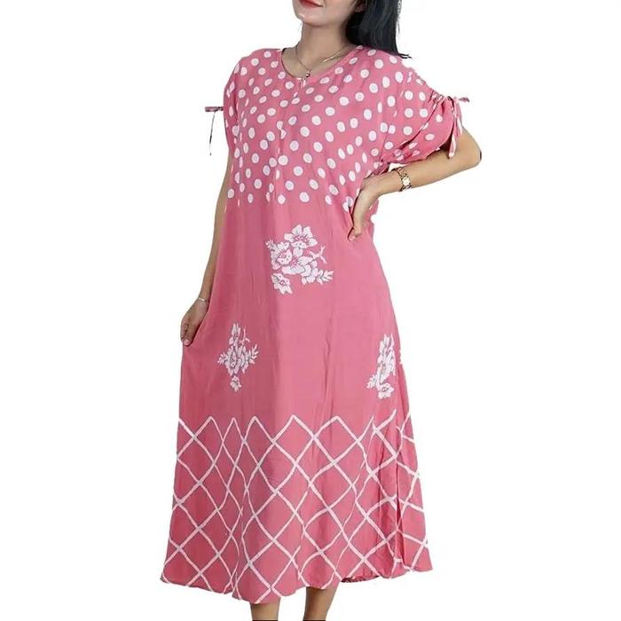Gambar BATIK TRUSMI Longdress Pakaian Santai Daster Batik Mahalini BMM Abstrak Katun Motif Panjang Busui Wanita dari BT Batik Trusmi Official Kab. Cirebon Tokopedia