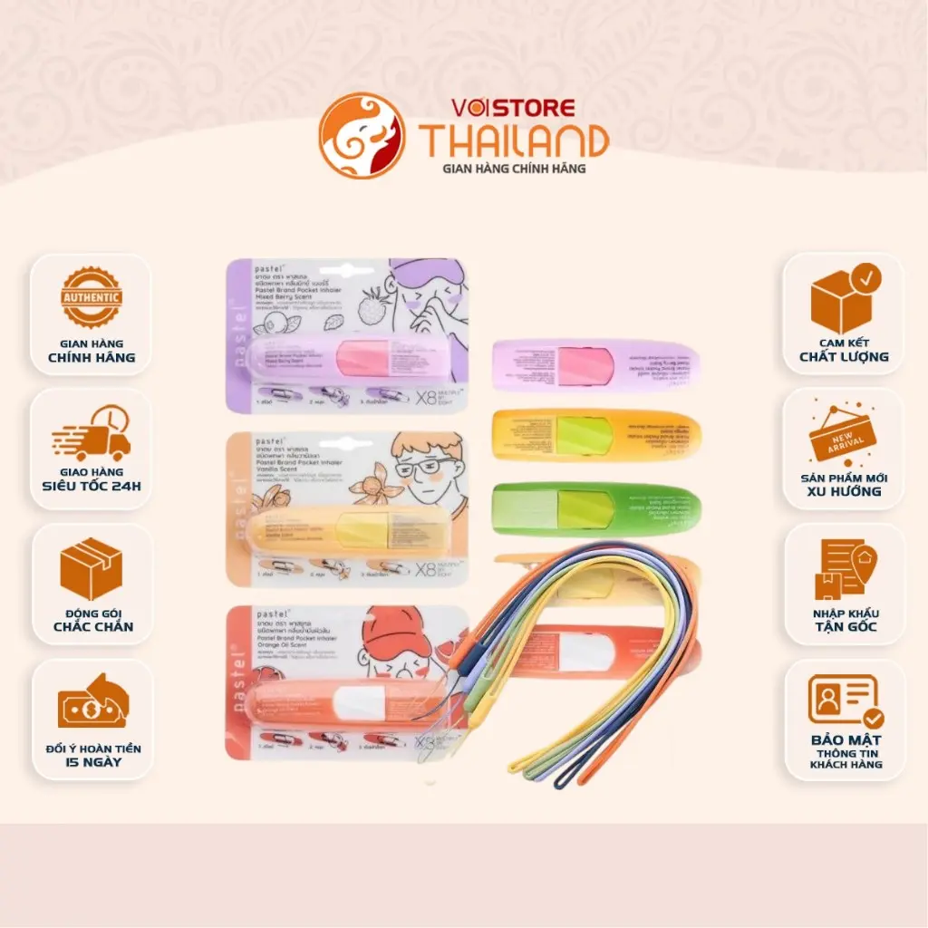 [HƯƠNG TRÁI CÂY ĐẶC BIỆT] Ống Hít Thông Mũi Pastel Pocket IInhaler