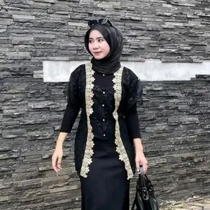 Zora Outer brukat Etnik Vest tile Cardigan Lace Outer Kebaya Kondangan