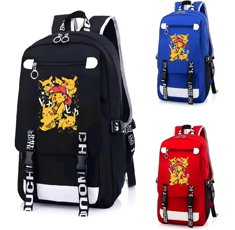 TAS RANSEL ANAK POKEMON - TAS ANAK SEKOLAH PAUD TK SD UNISEX - RANSEL ANAK COWOK CEWEK PIKACHU BONUS JAM TANGAN 3