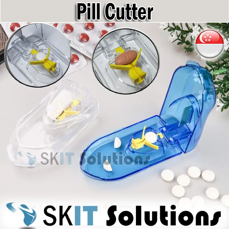 Tablet Pill Splitter Cutter Chopper Split Separate Cutting Cut Medicine Divider Medical Storage fit Most Pills Size