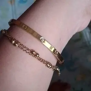 Gelang Tangan Titanium Anak Anak Dan Dewasa model Polos Dan Permata Aksesoris Fashion Costume Kids