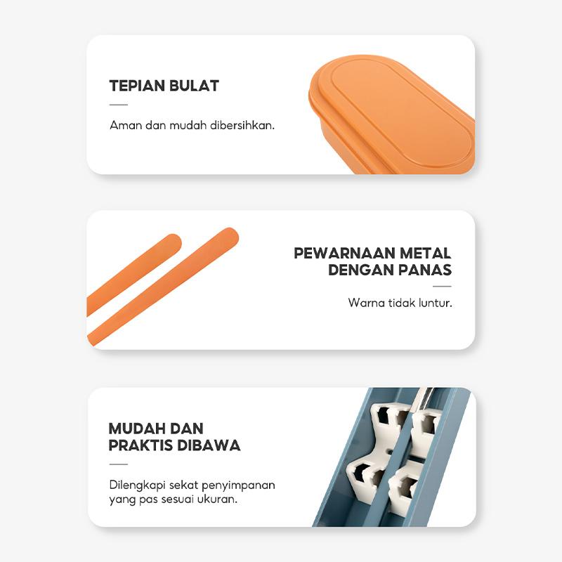 OHSOME - Alba Sol Cutlery Set / Set Alat Makan / Satu Set Sendok Garpu Orange / Yellow / Green / Blue / Dark Green Kitchenware 5
