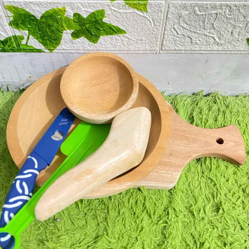 Paket Hemat Set Sambal Kumplit 6 Buah Cobek, Talenan Kayu, Pisau Buah dan Lemet - kichenware Dapur 2