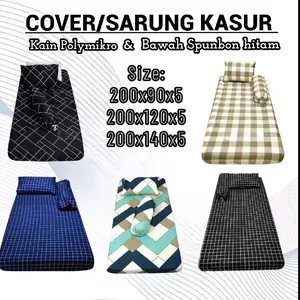Sarung Kasur Resleting Bahan Polymikro Kain Bawah Pakai Spunbon Hitam