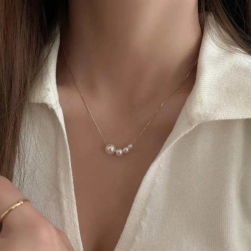 K113 Kalung Mutiara Korea Style Fashion Liontin Pearl Copper