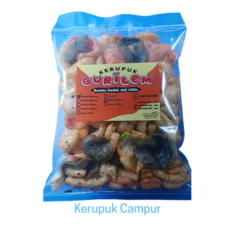 KERUPUK GURILEM BUMBU DADAKAN BY SNACK PHOBIA Cemilan Pedas 4