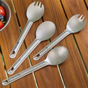 Alat Makan Outdoor Camping Titanium Long Handle Cutlery - SC116
