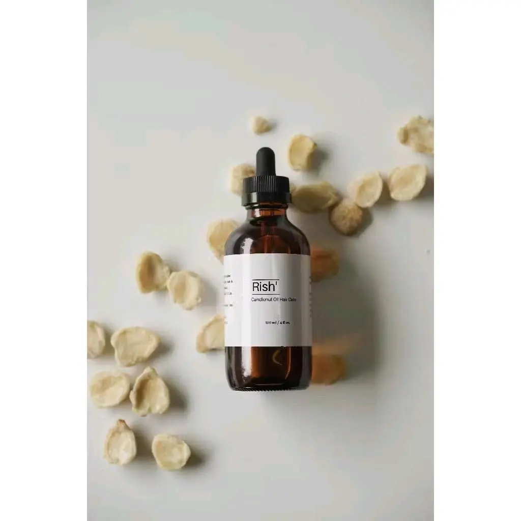 Rish' Candlenut Hair Oil 60ml - Minyak Kemiri Asli Solusi Rambut Rontok Perawatan Rambut Alami efektif Menumbuhkan Rambut