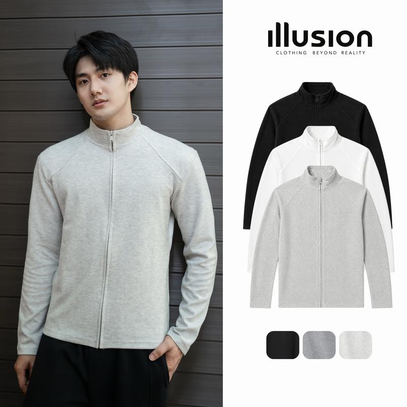 Áo Khoác Nỉ Tăm Lông Thỏ Khóa Zip by ILLUSION, Áo Khoác Giữ Nhiệt Nam Nữ Unisex Phong Cách Trẻ Trung, Năng Động