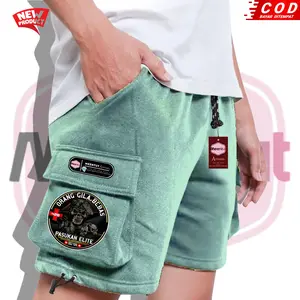 Meentut Apparel Celana Cargo Pendek Unisex Premium Cargo Pants Fleece Cowok Keren Short Nyaman dengan Desain Orang Gila Bersa Pasukan Elite Pria Casual
