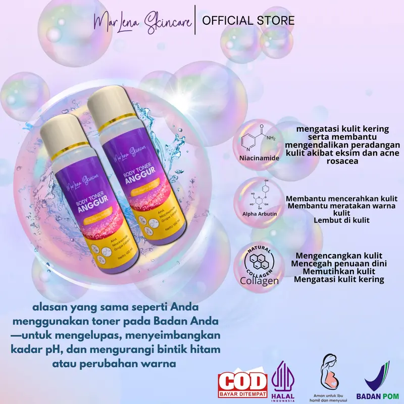 BODY TONER ANGGUR ARBUTIN BPOM TONER MARLENA 3