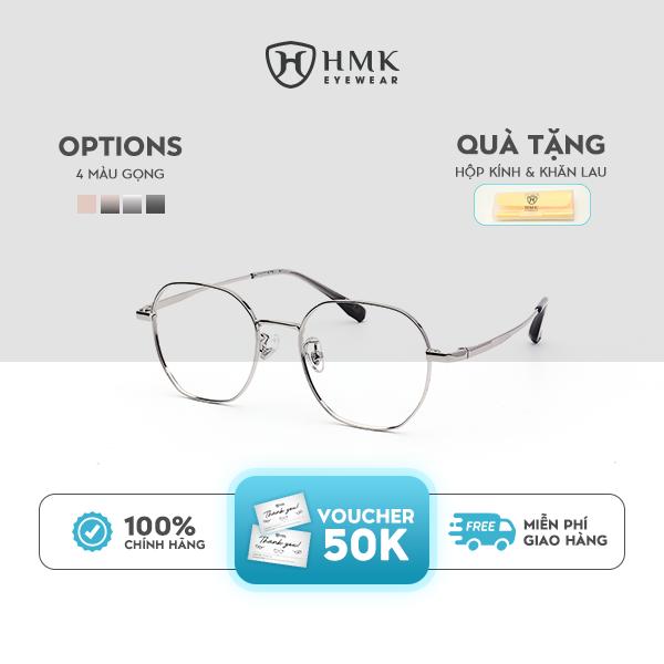 Gọng Kính Cận Đa Giác Bầu HMK Eyewear Kim Loại Unisex Thời Trang Thanh Lịch Dễ Mang - KL11390