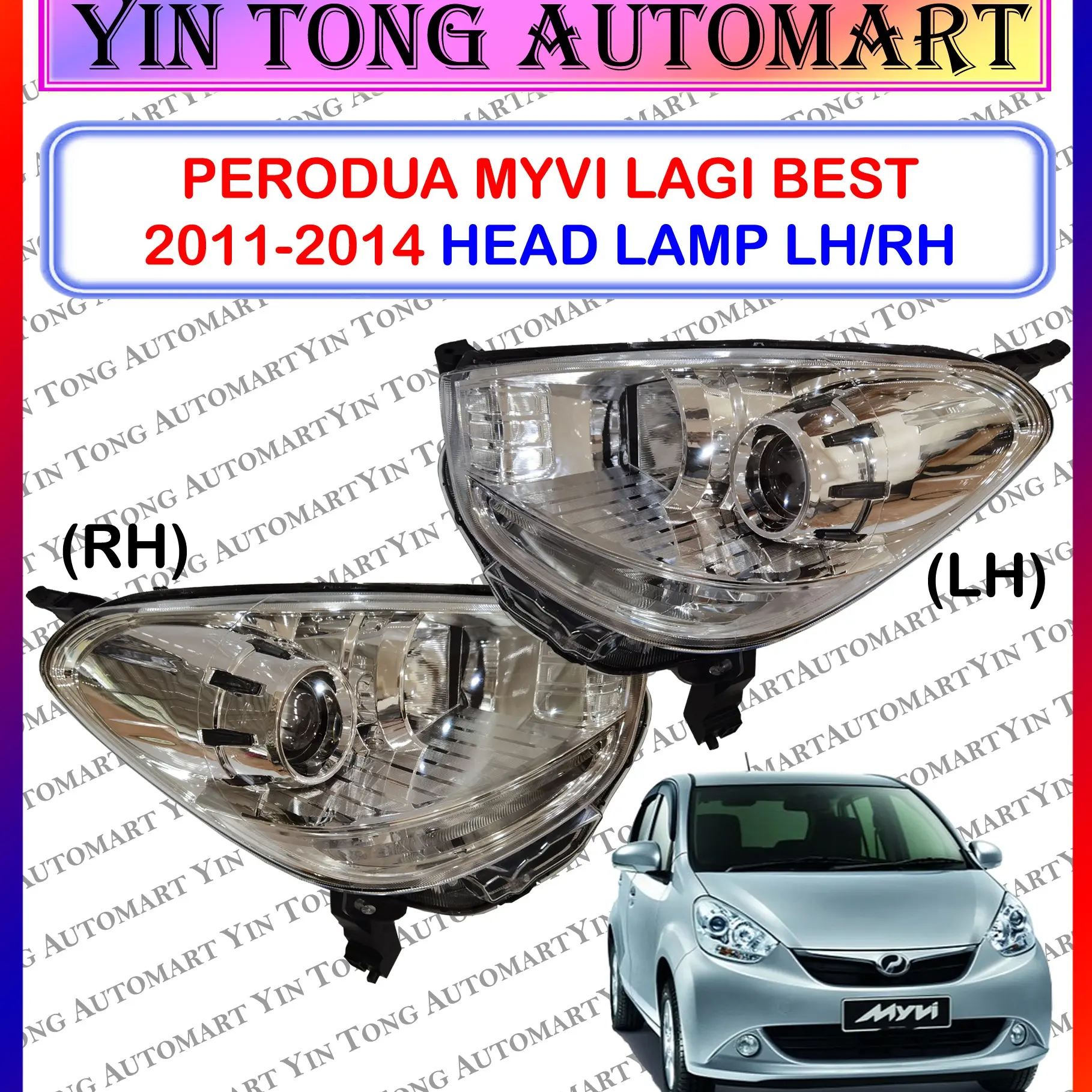 PERODUA MYVI LAGI BEST 2011-2014 HEAD LAMP LAMPU DEPAN WITH OR WITHOUT BULB - 1PC